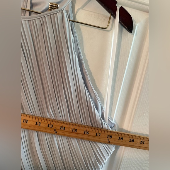 NWT BHLDN Anthropologie 14 Madrie Maxi Dress Fog Grey Bridesmaid Halter Chiffon - Picture 11 of 13